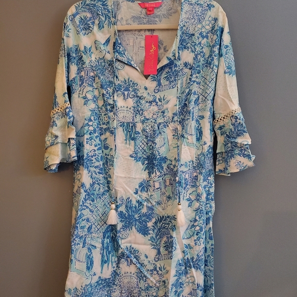 Lilly Pulitzer Azita Tunic in Toile Me About It Dmall - Picture 3 of 3